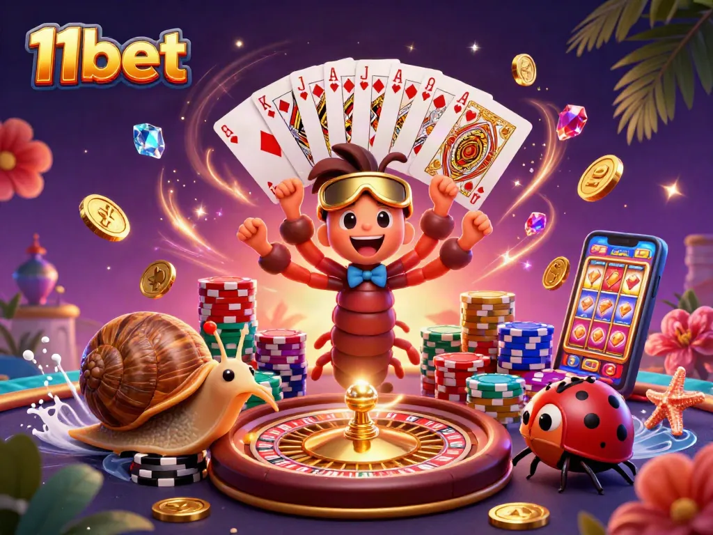 Play exciting games and capture big wins with 11bet in a vibrant casino scene filled with action.
