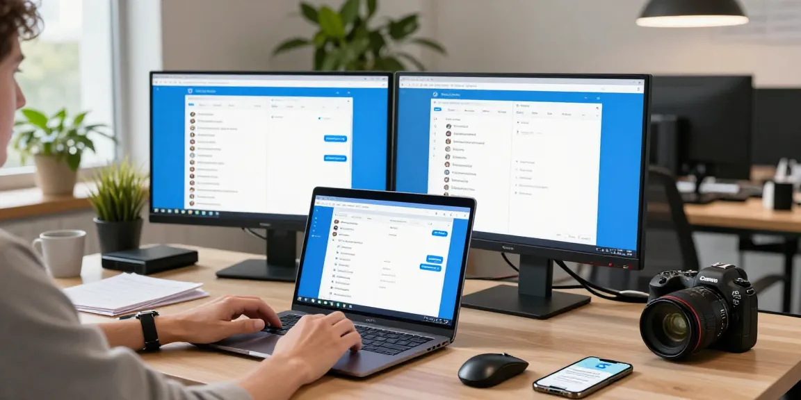 Explore Telegram Web Version in a modern office setup, showcasing productivity and messaging.