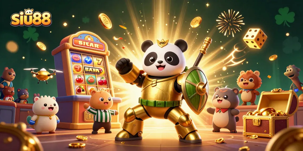 Experience thrilling gaming with siu88 in a vibrant, action-packed casino scene.